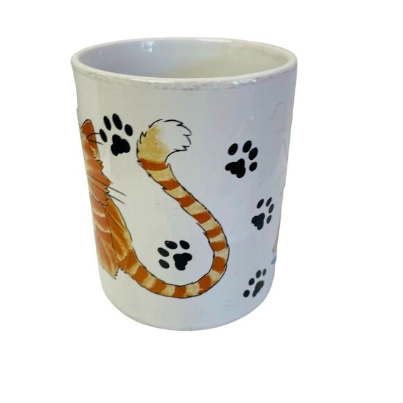 Cute Tabby Cat Paw Print Ceramic Coffee Mug Kitten - Picture 6 of 6